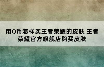 用Q币怎样买王者荣耀的皮肤 王者荣耀官方旗舰店购买皮肤